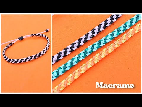 How to make an easy thread bracelet in simple steps⚡️ DIAGONAL FLAT KNOT