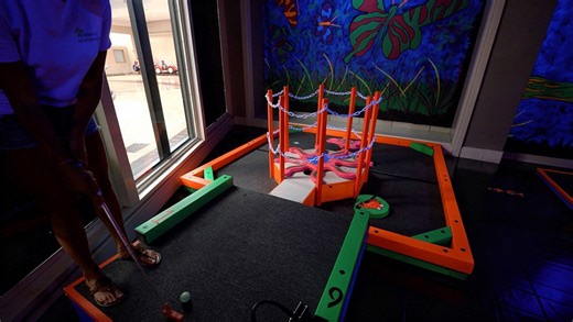 We found a fun mini golf course inside a mall