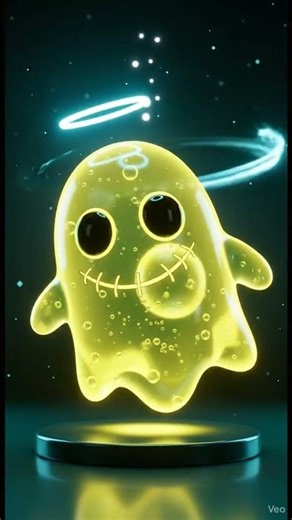 Yellow Bubble-Ghost Creature Loop | 3D Cartoon Horror-Comedy Animation