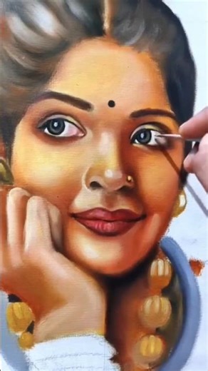 how to paint female face with acrylic 🎨#acrylicpainting #girlspain #shorts #viralvideo #youtubeshort