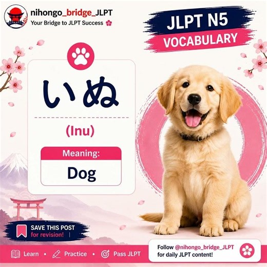 JLPT N5 Vocabulary | いぬ (Inu) = Dog 🐶