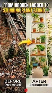 From Broken Ladder to Stunning Plant Stand 😍🌿 #diy #satisfying #nobatidao #timelapse