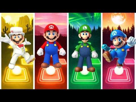White Mario Vs Mario Vs Luigi Vs Blue Mario | Tiles Hop EDM Rush