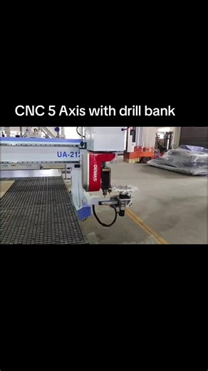 #cnc5axis #5axiscnc #quickcnc #woodworking. This 5 axis Cnc router for our customers to make high-end solid wood furniture. It can change tools automatically, 5 axis can carve the edge of special-shaped furniture. The drill bank can quickly drill holes in cabinet furniture.