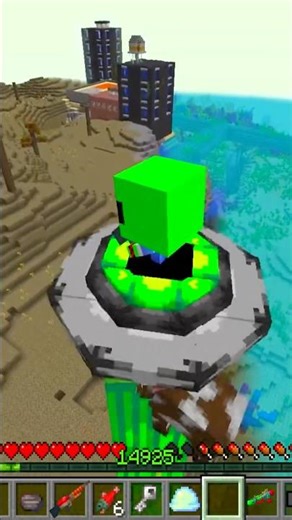 Baby alien steals cows to make barbecue! And nobody saw! #minecraft #humor #alien