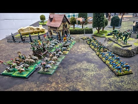 WARHAMMER OLD WORLD - BATTLE MARCH - NOMADIC GOBLINS VS LIZARDMEN