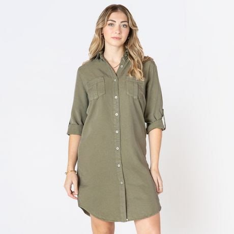 Devoted casual collared midi dress, Collared midi dress - Walmart.ca