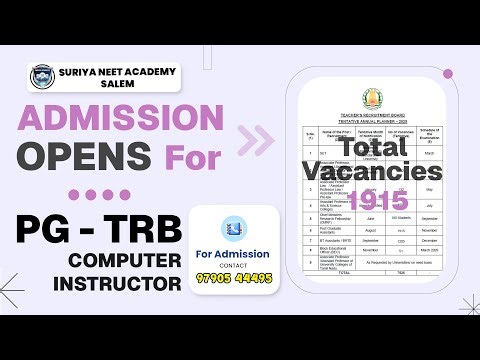 💥 PGTRB Computer Instructor 2025 Notification Released! Vacancies & Admission Details! #pgtrb