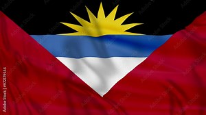 Beautiful View of the Antigua and Barbuda Flag, Antigua and Barbuda, Waving Flag Of Antigua And Barbuda, Antigua and Barbuda Flag Animation Effects