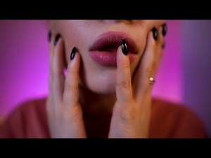Close-up gentle lens kisses 💋 ASMR breathing, face touching, mouth sounds, no talking for sleep