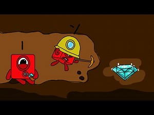 Numberblocks negative 1 digging Diamonds by Caleb Williams - Numberblocks fanmade coloring story