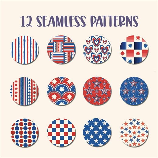 July 4th Backgrounds Patriotic Seamless Patterns FOJ Papers Red and Blue Patriotic Background FOJ PNG 4th of July Digital Paper - Etsy