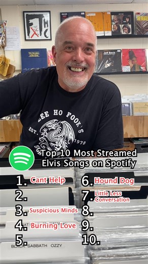 78K views · 489 reactions | Can Dad name the Top 10 Most Streamed Elvis Songs on Spotify 磊 #albums #rightdad #recordstore #vinyl #record | Rocka-Buy Records - Oakham, Rutland | Facebook