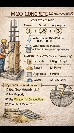 How to Mix M20 Concrete Perfectly #tutorial #construction