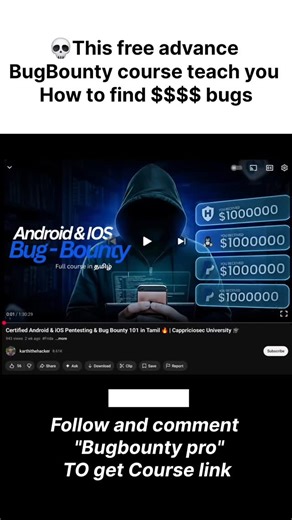 CappricioSec University on Instagram: "🚀 Ready to level up your bug bounty skills and become a top hacker in 2026? Here’s a golden opportunity — a FREE Mobile App Pentesting & Bug Bounty Webinar designed to take you from beginner to pro! 🔥📱💻 🧠 What You'll Learn ✅ Recon for Android & iOS ✅ Android Dynamic Analysis (Frida, Burp, runtime hooking) ✅ iOS Dynamic Analysis (Frida/Objection) ✅ Android Static Analysis (APK decompile & code review) ✅ iOS Static Analysis (IPA inspection, plist & entit