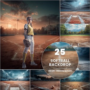 25 Softball Backdrops | Baseball Field Digital Backgrounds | Sports Photography Backdrop | 300 DPI High-quality Photo Set - Etsy