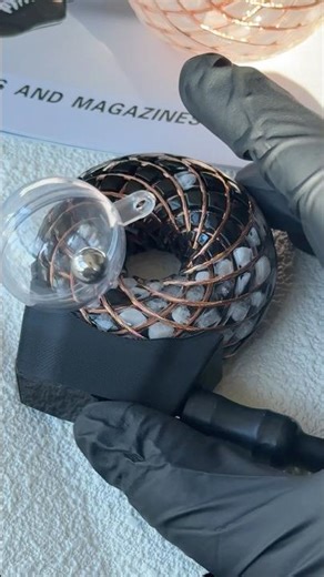 50W amplifier, rotating torus magnetic sphere, 6 cm coil, PEMF field activation test. #vibrational