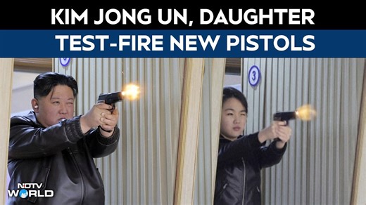 Kim Jong Un, daughter test-fire new pistols at shooting range