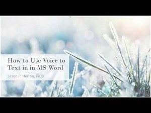 How to use voice to text in MS Word