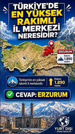 🏔️Türkiye'nin En Yüksek Rakımlı İl Merkezi Neresi?