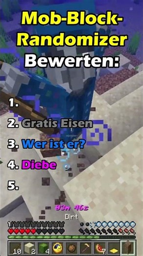 Mob Block Randomizer Bewerten #shorts #short #minecraft