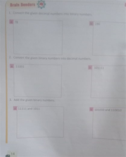 Convert the given decimal numbers into binary numbers. a) 78 b)... | Filo