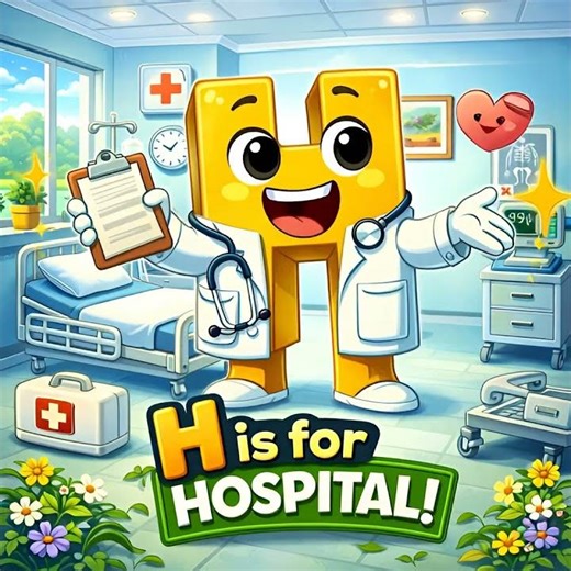 H is for Hospital 🏥 ABC Learning for Kids Fun Alphabet Song #kidscartoon #kidslearning