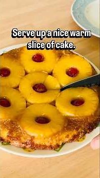 Retro Pineapple Upside Down Cake, easiest cake you'll ever make, step by step recipe. #baking #cake