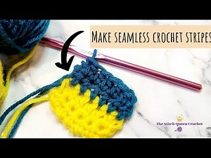 Seamless Crochet Color Change at the end of Your Row - Crochet Stripes Technique
