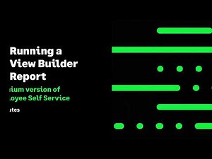 Sage Employee Self Service (ESS) - Running a View Builder Report