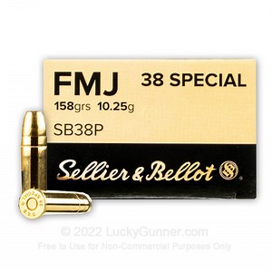 Bulk 38 Special Ammo For Sale - 158 Grain FMJ Ammunition in Stock by Sellier & Bellot - 1000 Rounds