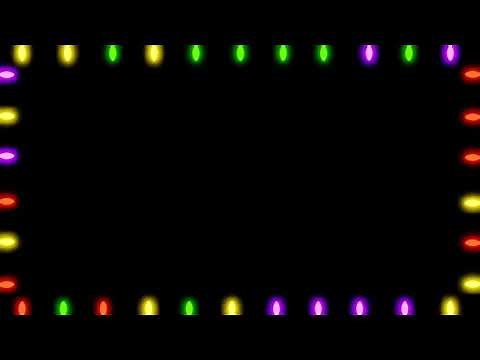Christmas Lights Effect Border Overlay - Black & Chroma Blue Background