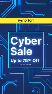 🚨 CYBER SALE! Norton 360 is up to 75% Off! ☝ One plan for your devices & privacy identity 🔥 Antivirus firewall 🌴 VPN 💪 Password Manager ☁️ Cloud Backup 👀 Dark Web Monitoring …in a single Norton 360 membership. Hurry! Save on your first year, today. | Norton