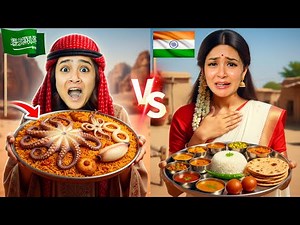 I Tried Saudi Arabian 🇸🇦 Vs Indian 🇮🇳 FOOD for 24 Hours! *gone Extremely WRONG* 😭