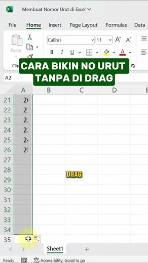 Cara Membuat No Urut Tanpa Drag (Trik Cepat)