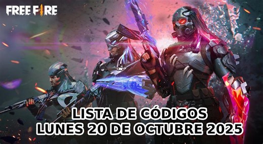 Códigos de Free Fire, lunes 20 de octubre: lista completa para canjear diamantes y objetos GRATIS en el Battle Royale