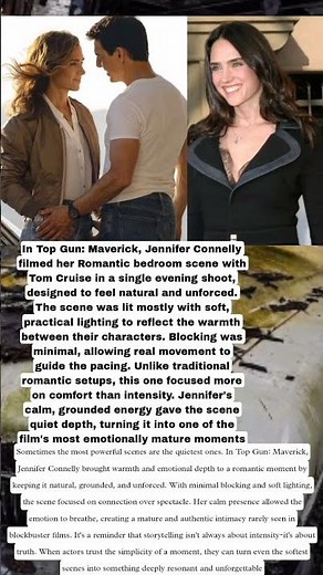 In Top Gun Maverick, Jennifer Connelly Filmed Her Bedroom. Tom Cruise In A Single Evening Shoot