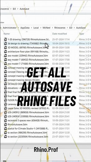 🤯 Save this super useful tip for recovering Rhino Files for your next project.