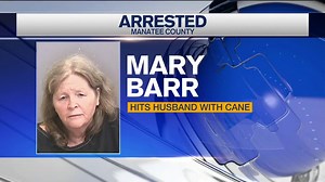 Woman Beats Husband with Cane