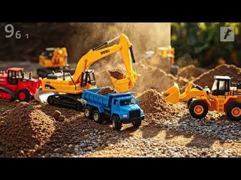 Toy Construction Site Adventure | Learn About Trucks, Cranes & Diggers!