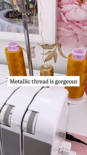 25K views · 141 reactions | Want that sparkle without the snags? Here are 2 quick fixes for metallics: ✨ Use a thread net or separate stand so it feeds smoothly. ✨ Loosen your looper tension just a touch—gives metallics room to shine. But that’s just the start—metallics need extra care! WATCH full video here https://youtu.be/QjoxA3TDkHc #fblifestyletyle | Sookie Sews | Facebook