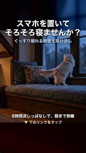 Rain & piano for deep sleep 🐱 #shorts