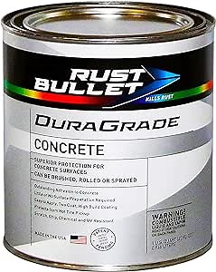 RUST BULLET DuraGrade Concrete - Pistachio - 1 Quart - High-Performance, Easy-To-Apply Concrete Paint for Garages, Basements, Porches & Patios, No Etching Needed