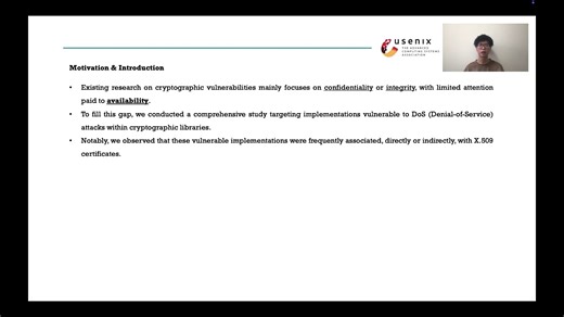 USENIX Security '25 - X.509DoS： Exploiting and Detecting Denial-of-Service Vulne