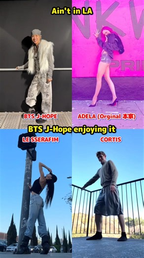 BTS J-HOPE enjoying it Ain't in LA by BTS J-HOPE x ADELA (本家) x Cortis James x LE SSERAFIM Kazuha