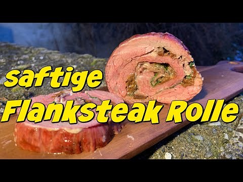 perfekte Flanksteak Rolle vom Grill - super saftig und sensationell im Geschmack