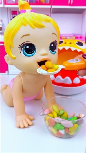 ASMR Unboxing Minnie Mouse & Funny Shark Egg Candy Toy 🥚🍬| Satisfying ASMR Kitchen Set #shorts