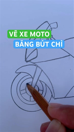 Cách Vẽ Một Chiếc Xe Moto BẰNG BÚT CHÌ | How to draw a moto-cycle with pencil #vetranh #shorts
