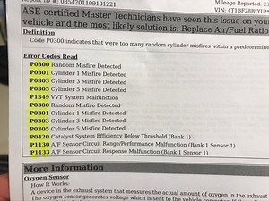 2000 Avalon XLS - check engine light flashing, running rough