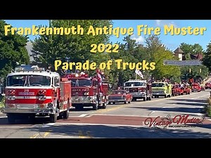 2022 Frankenmuth Antique Fire Muster | Pt I: Parade of Trucks rolling through the Holz Brücke Bridge